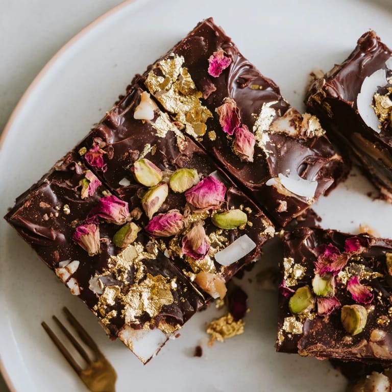 Indulgent chocolate bar inspired creations, a fusion of Middle Eastern flavors and textures.
