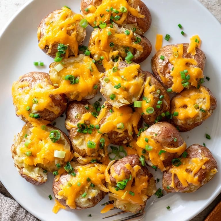 Delicious smashed green onion potato bombs with a crispy texture and rich flavor.