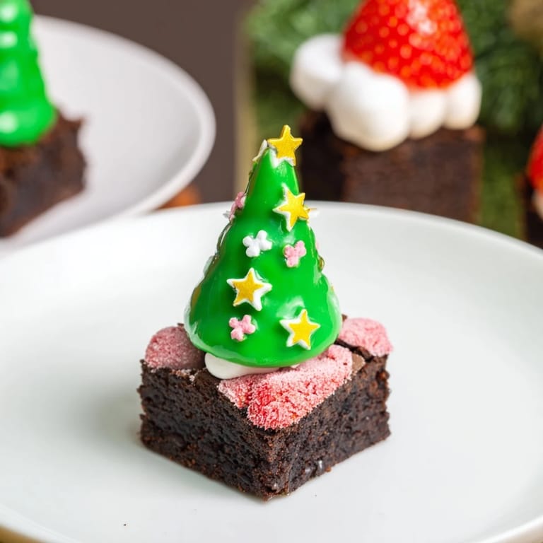 Get a whiff of these delicious Express Christmas Tree Brownie Hats topped with strawberries and star sprinkles; a sweet treat!