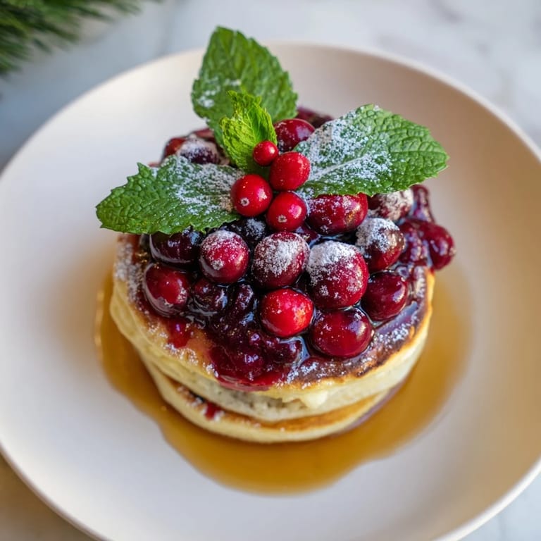 A stunning Brunch Board: Pancake Stack features a festive berry compote, ready for a delicious brunch.