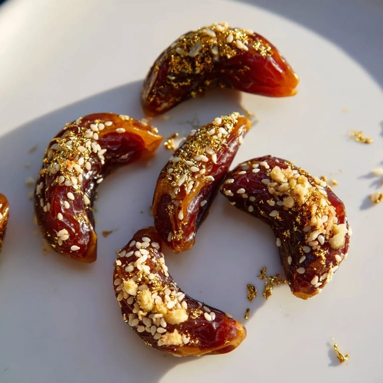 Sweet Lunar and Star Date Platter, featuring star and crescent date shapes, generously filled and sprinkled with sesame seeds.