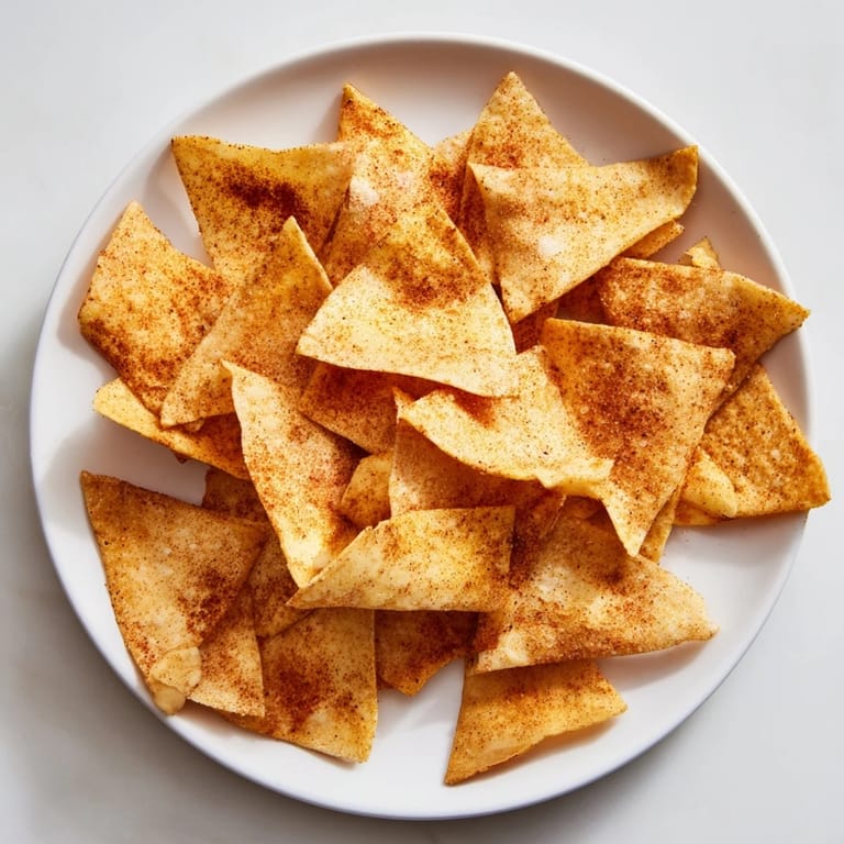 These easy-to-make Air-Fryer Tortilla Chips are golden brown, lightly salted, and perfect for sharing.