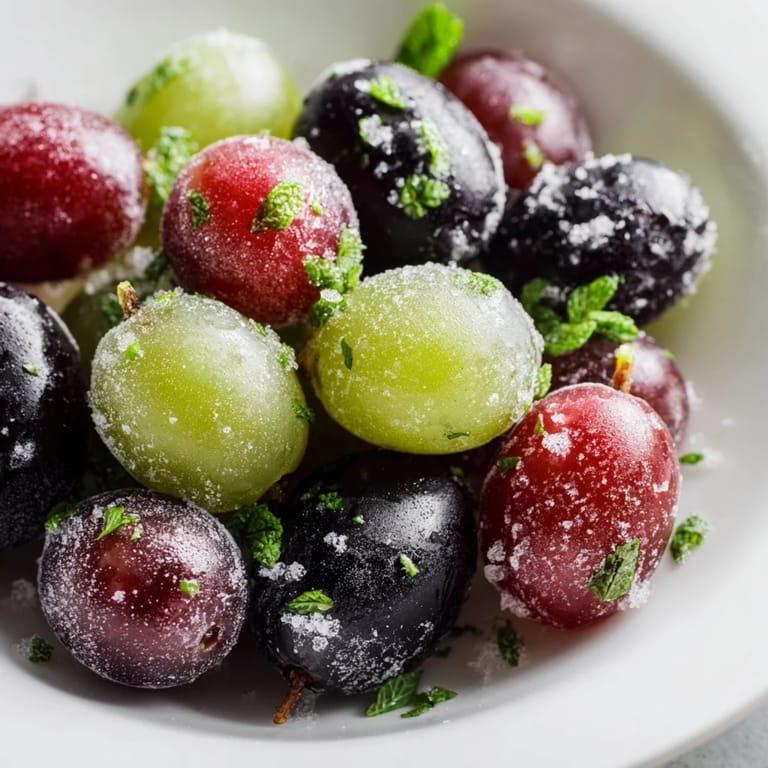 Sweet, icy, and refreshing frozen grapes spa treat, a simple, delicious treat for cooling down.