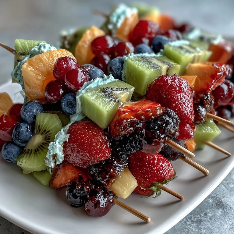 Kid-friendly bento box packed with bright fruit skewers, crunchy veggie sticks, and a sweet yogurt dip for a balanced meal.