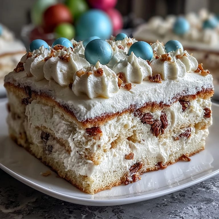 Two-tier vanilla sponge cake with creamy buttercream and festive balloon cake toppers, a cheerful dessert for graduation parties and special celebrations.