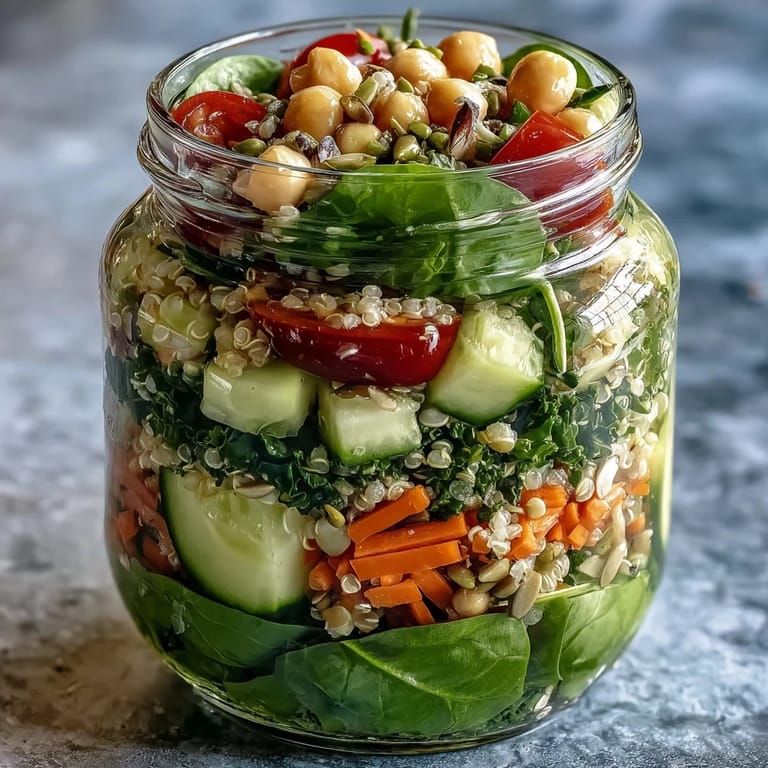 Crisp mason jar salads featuring baby spinach, avocado, and grilled chicken for a balanced, make-ahead meal.