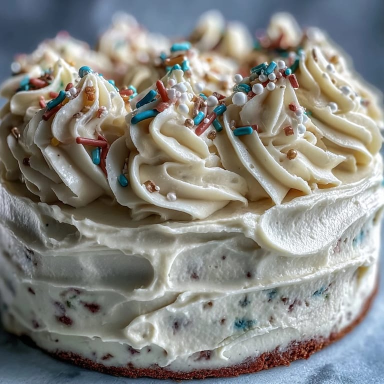 Decadent Class of 2026 Confetti Cake, showcasing vibrant sprinkles and creamy champagne frosting.