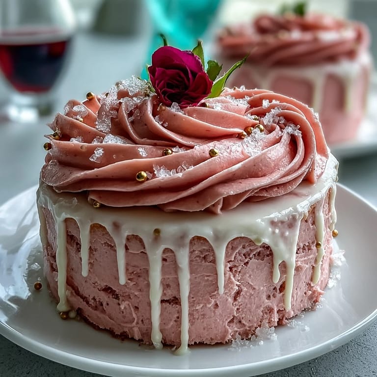Beautiful Bridal Shower Rosé Velvet Cake, perfect for a festive occasion.