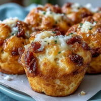 Golden mini corn dog muffins with juicy hot dog centers, perfect for parties.